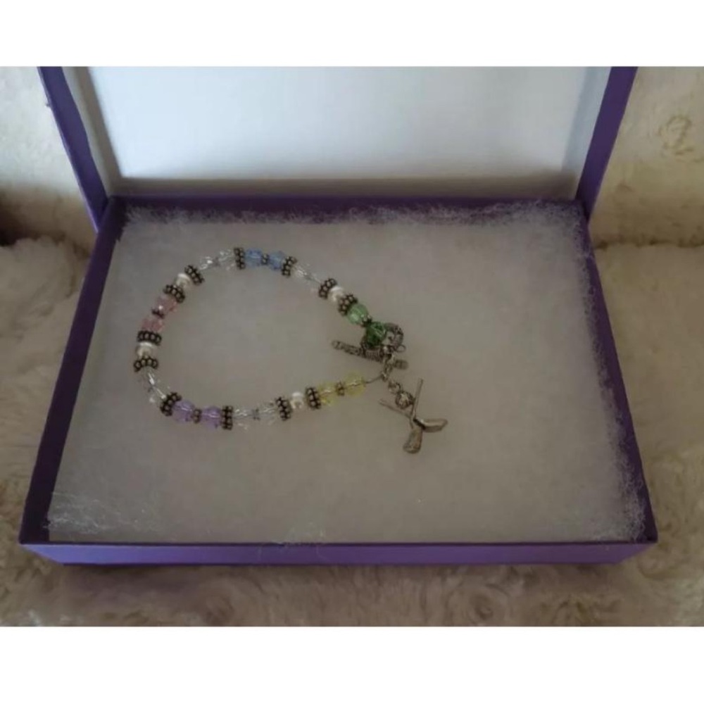 NIB Abernook Women’s Golf Sterling Silver & Swarovski Crystals Bracelet